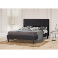 Albany Wilt King Single Bed Frame Fabric Charcoal