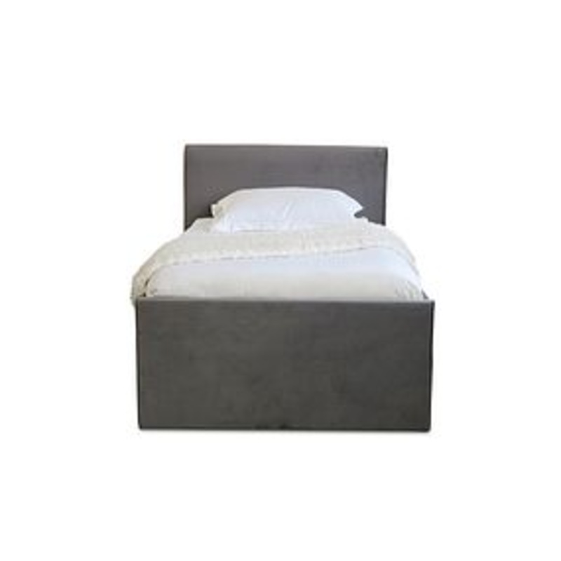 Buy Selina King Single Trundle Storage Bed Frame Velvet Grey MyDeal