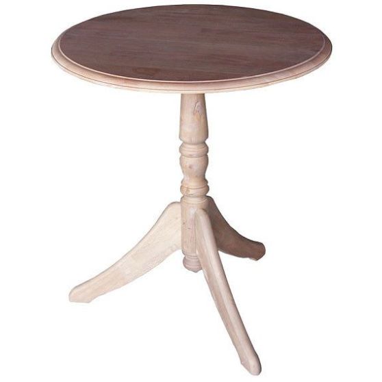 Small Whitewash Beech Wood Round Cottage Table