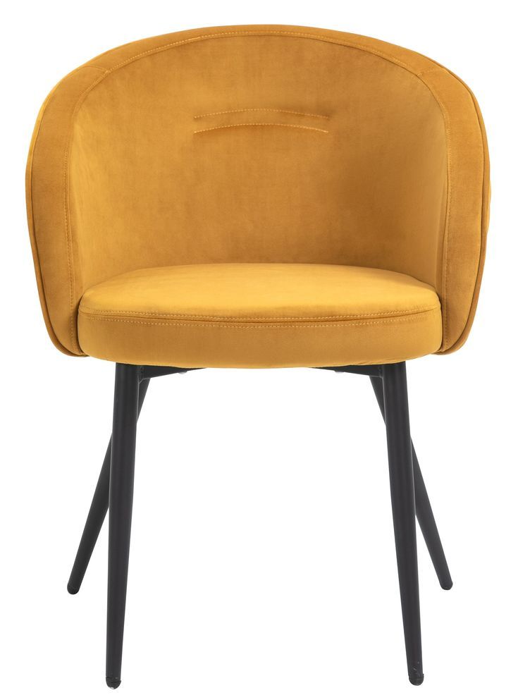 mustard yellow velvet dining chair