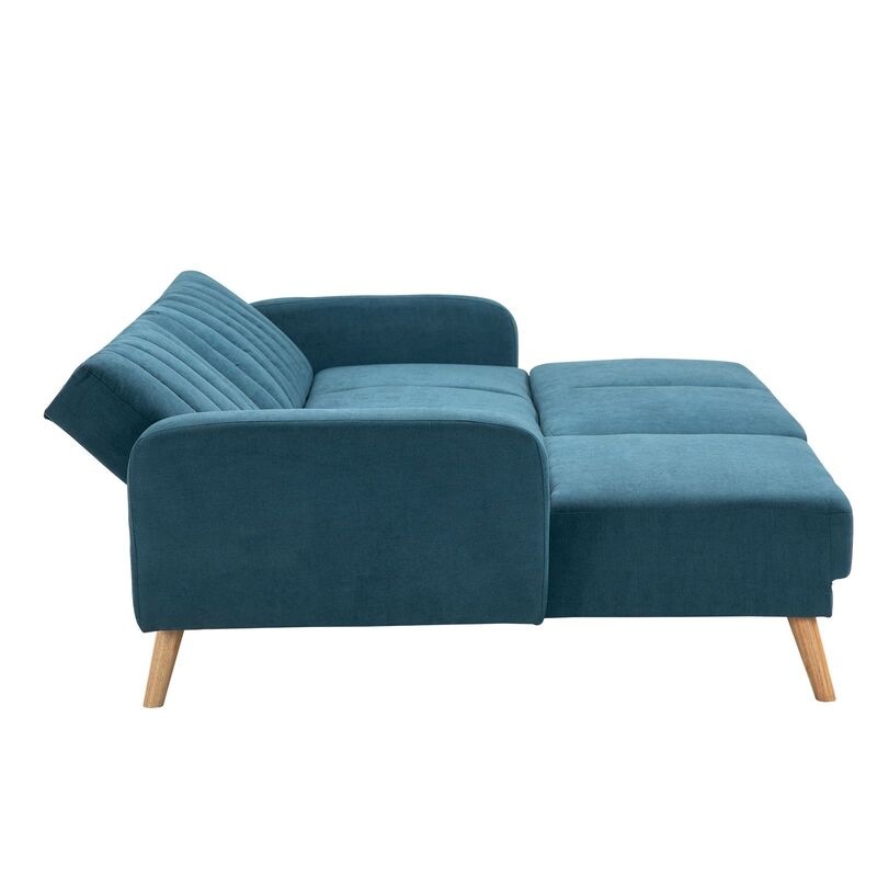 Buy Blue Fabric LShape 5 Seater Sofa Bed Lounge Suite with Chaise and