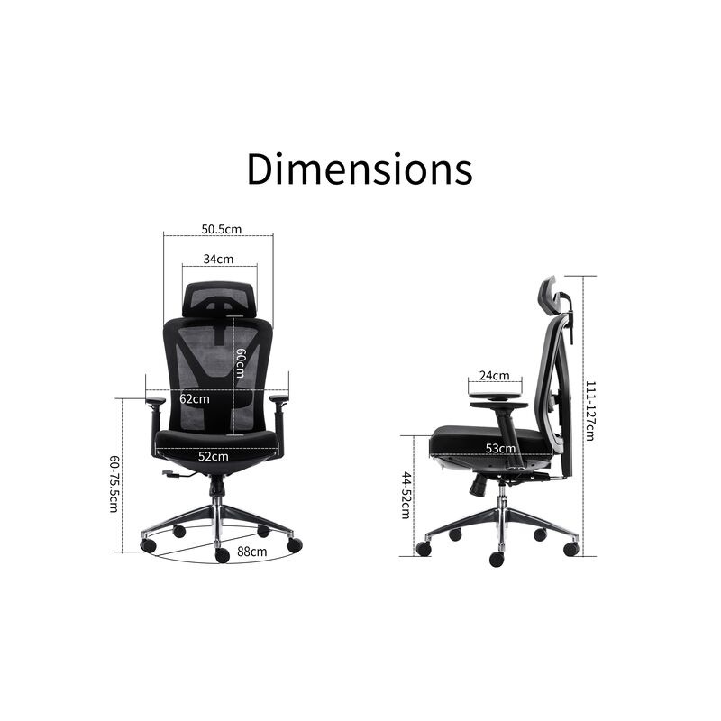 Buy Ergonomic Office Chair Black Mesh High Back Headrest Telescopic
