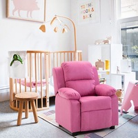 Kids Recliner Sofa Pink Waterproof Fabric