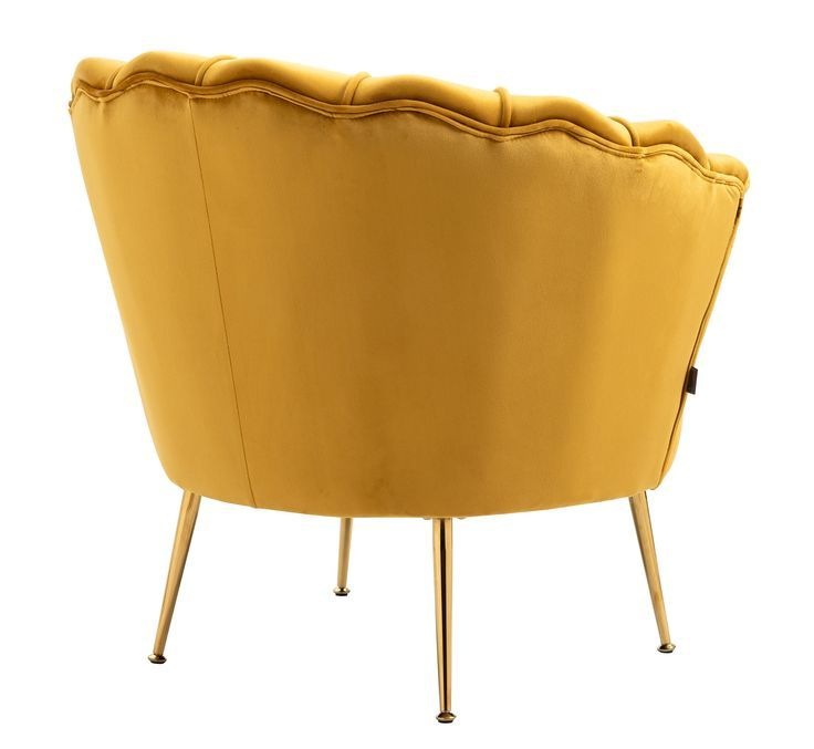 mustard scallop chair