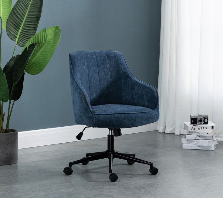 Navy office chair online with arms