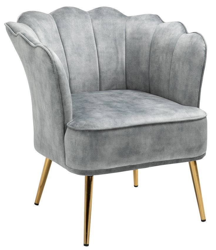 Shell Armchair Lounge Chair Accent Retro Armchairs Velvet Silver