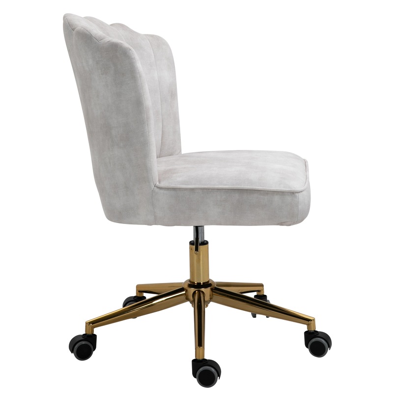 Buy Shell Velvet Upholstered Office Chair Gold BaseBeige MyDeal