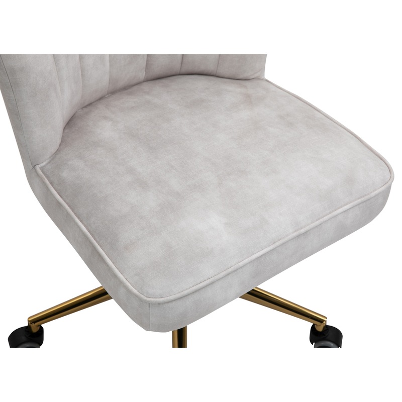 Buy Shell Velvet Upholstered Office Chair Gold BaseBeige MyDeal
