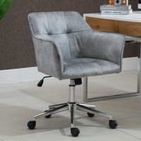 Silver Striped Velvet Fabric Upholstered Office Chair Home Office Chair