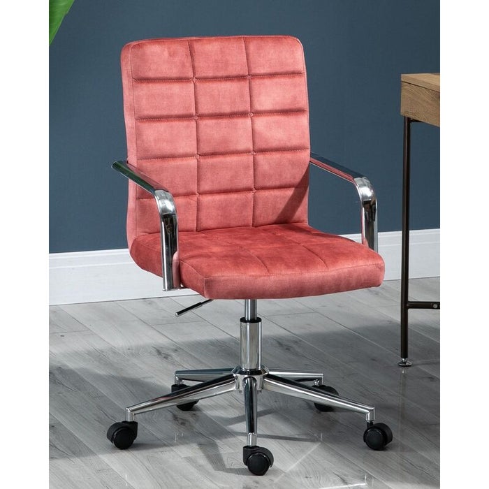 Velvet Upholstered Office Chair With Chrome Armrest And Base Pink 3887996 00 ?v=637505334493157770&imgclass=deallistingthumbnail 700