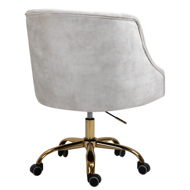 Buy Velvet Upholstered Tufted Office Chair Gold BaseBeige MyDeal