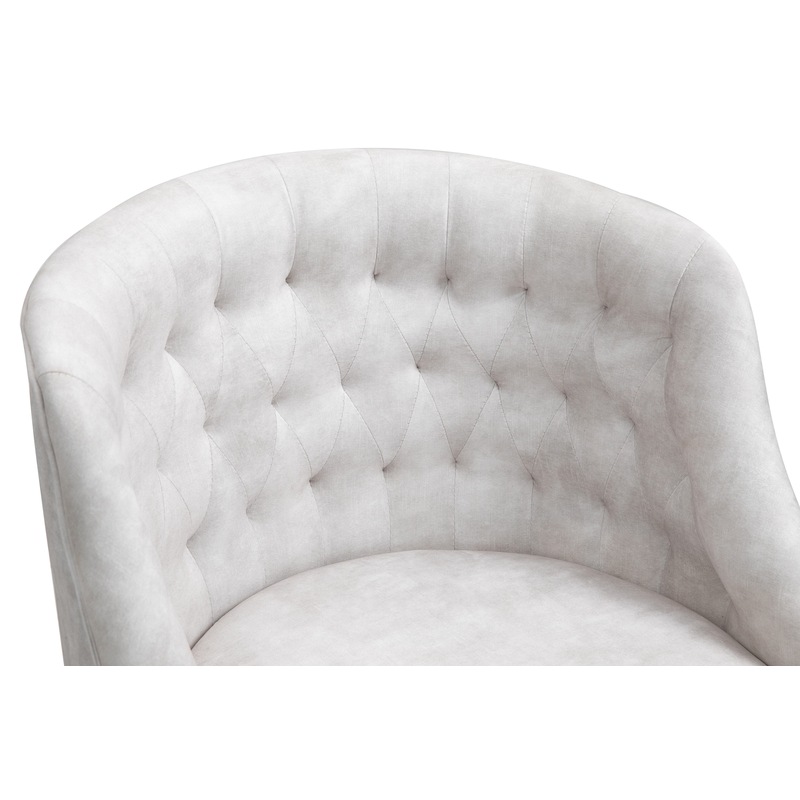 Buy Velvet Upholstered Tufted Office Chair Gold BaseBeige MyDeal