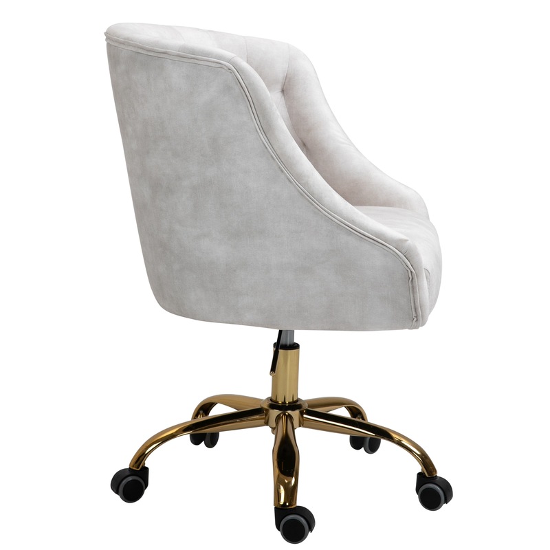Buy Velvet Upholstered Tufted Office Chair Gold Base-Beige - MyDeal Buy Velvet Upholstered Tufted Office Chair Gold Base-Beige - MyDeal