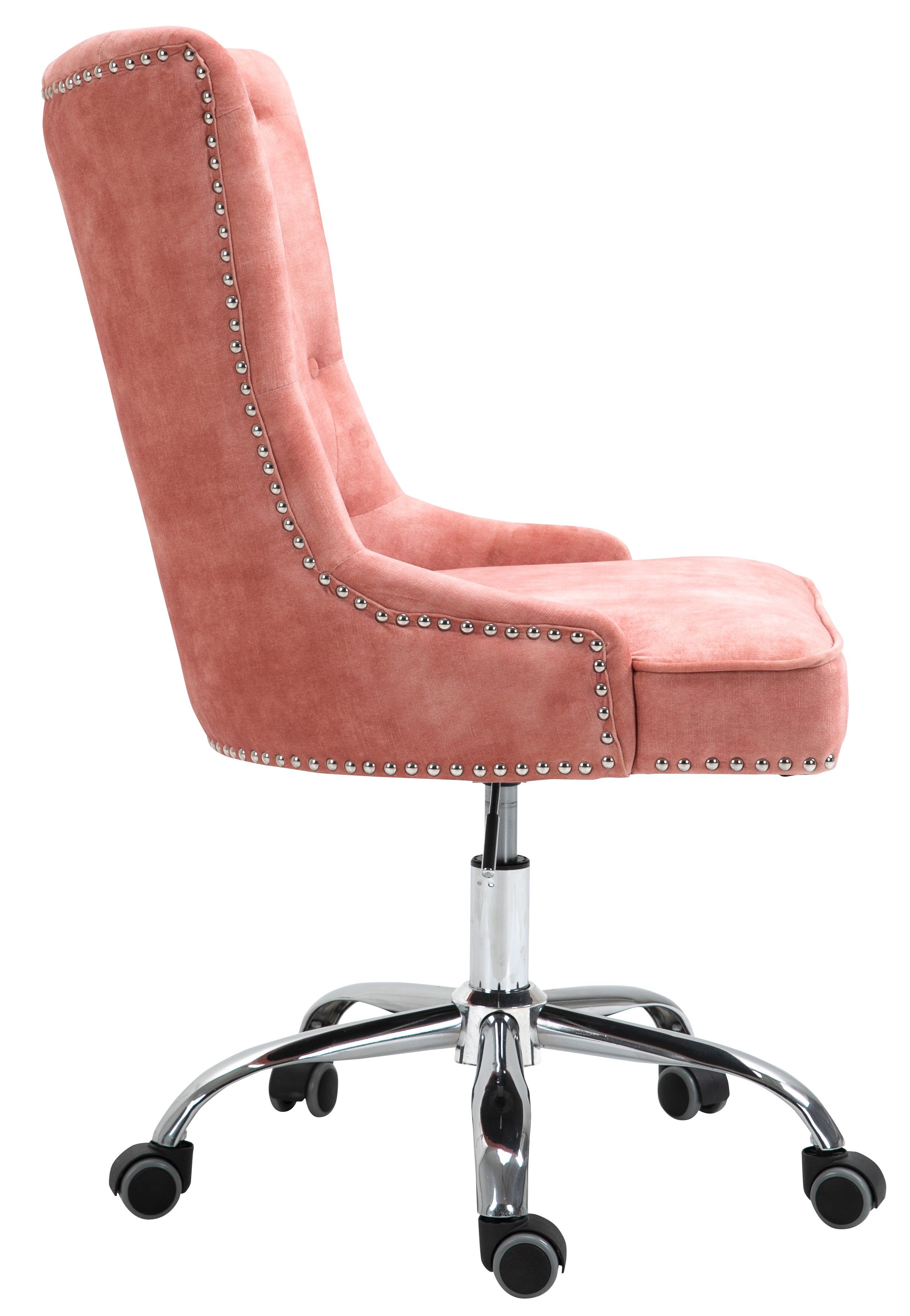 tufted pink office chair