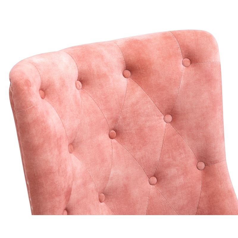 Buy Velvet Upholstered Tufted Office Chair with StudsPink MyDeal