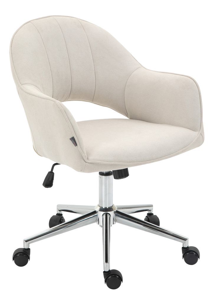 white linen desk chair