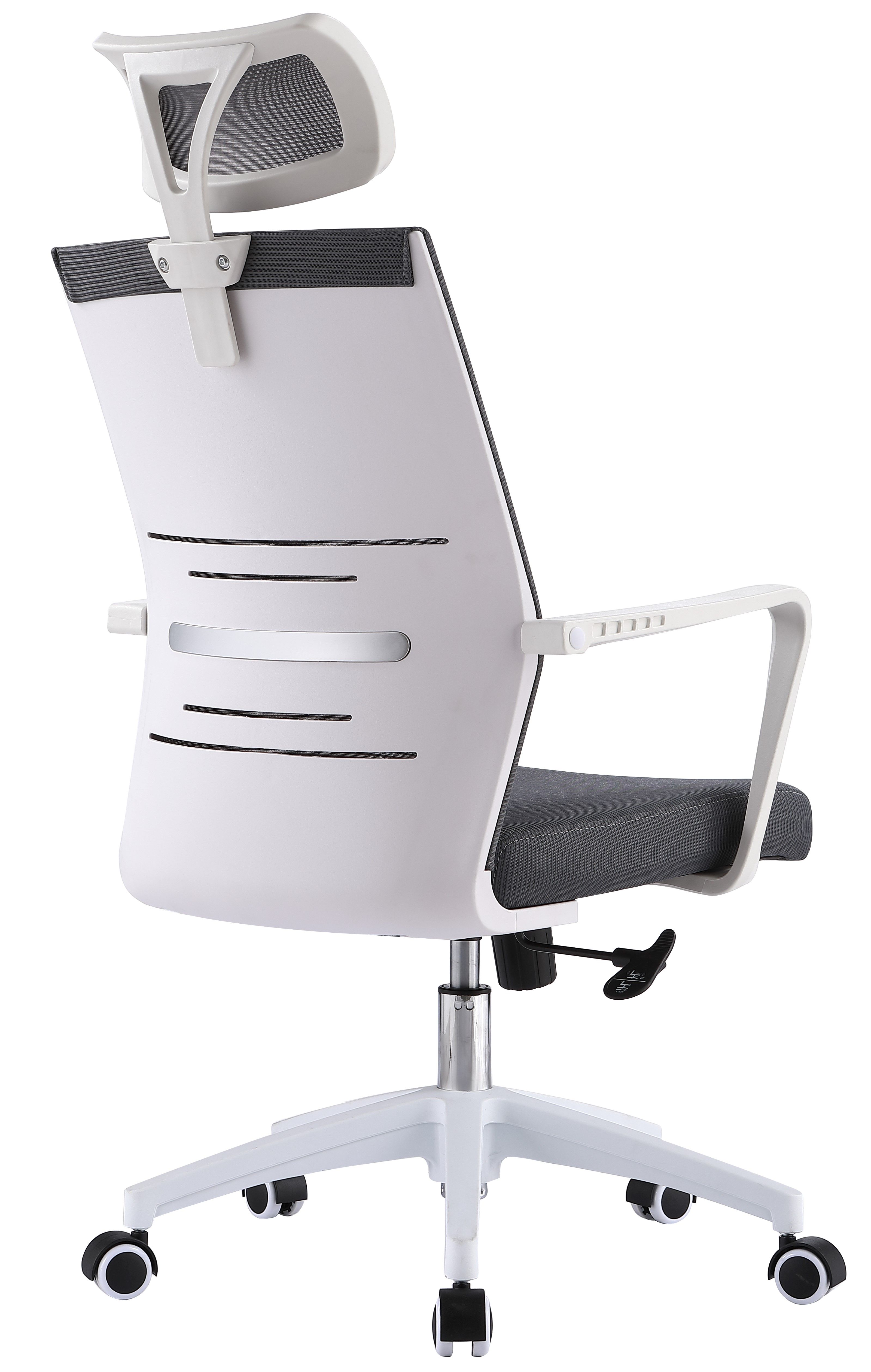 white ergonomic office chair with headrest