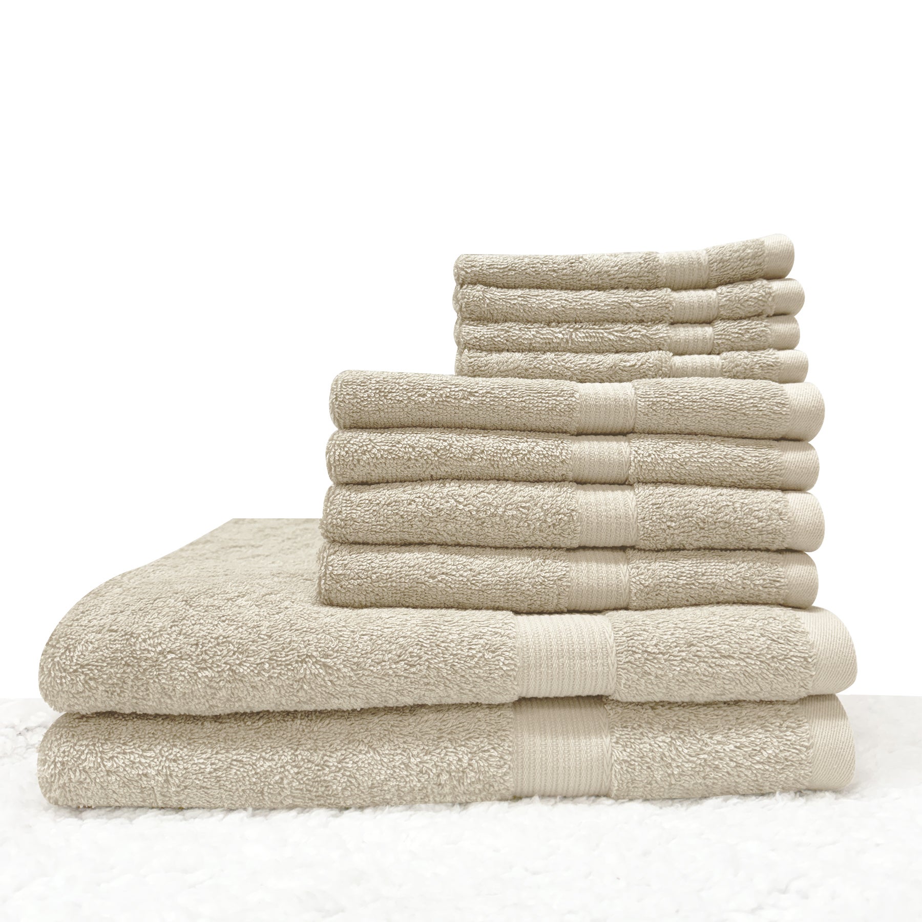 Ramesses Antibacterial Bamboo-Cotton 10 Piece Bath Towel Set - 600GSM