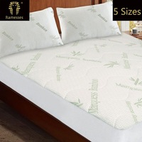 Breathable Quilted Jacquard Bamboo Mattress Protector with Optional Pillow Protectors Twin Pack
