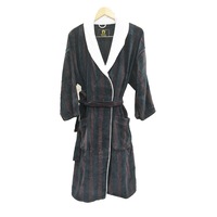 Egyptian Cotton Velour Striped Bathrobe