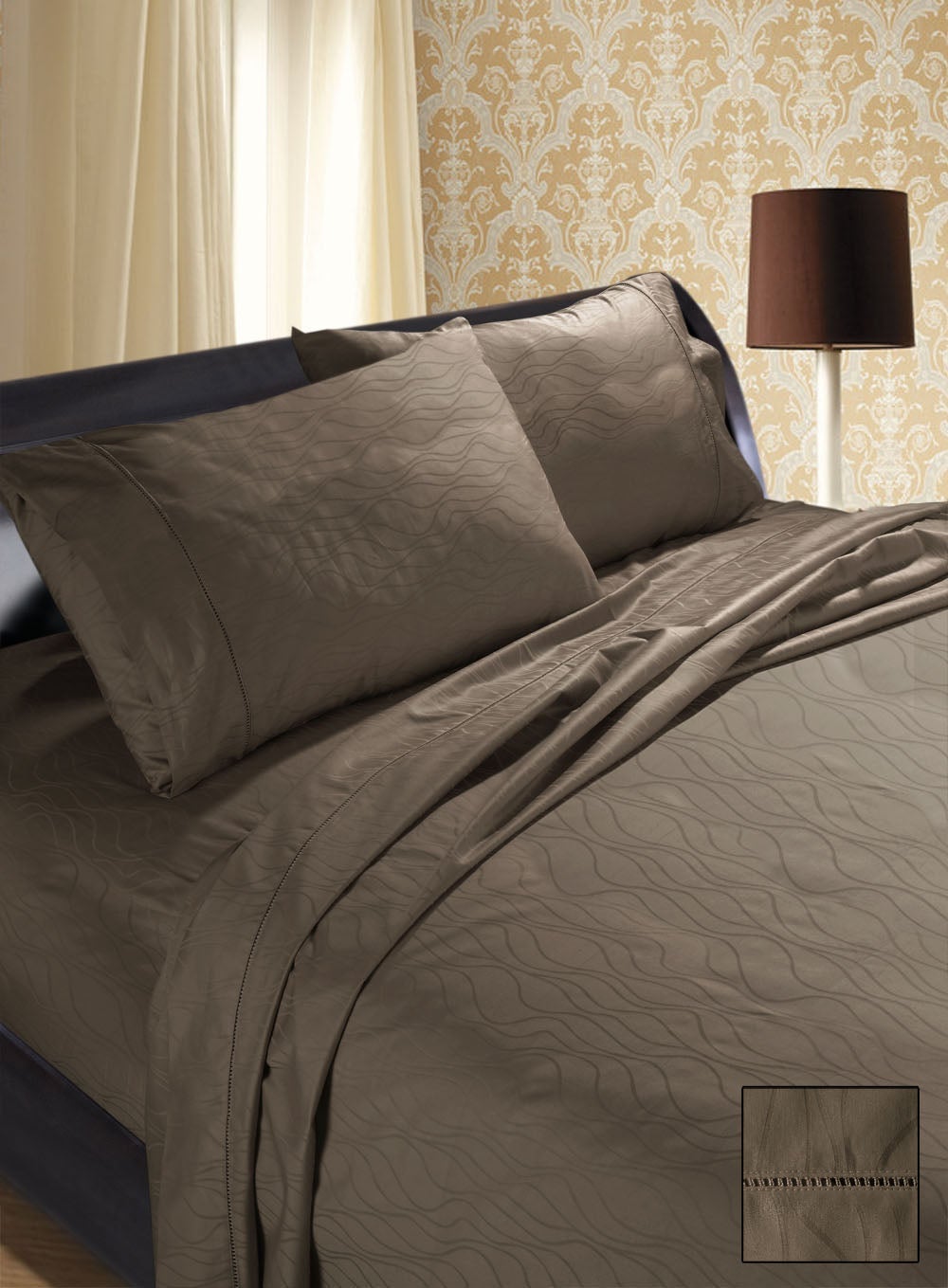 Shangri-La Linen luxury Hotel Collection 100% Egyptian cotton Jacquard sateen finish sheet set 1200tc