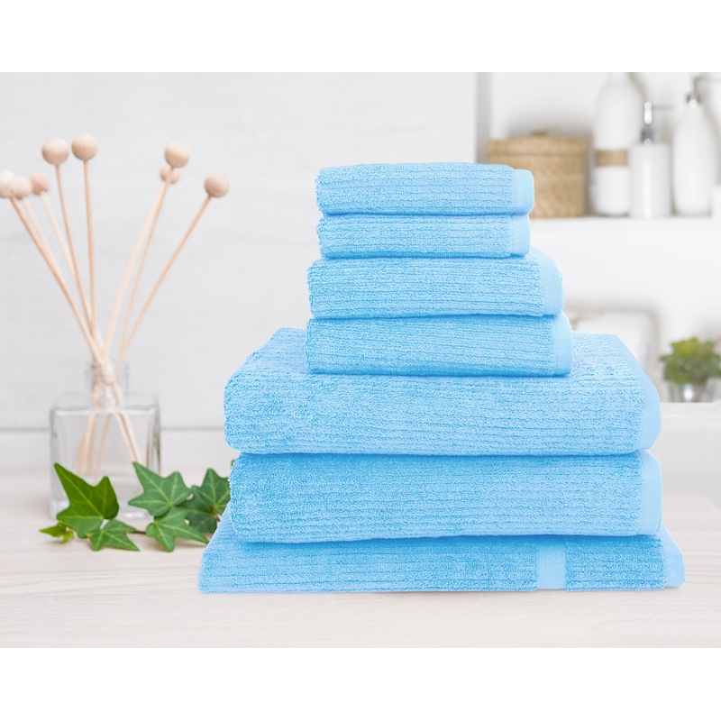 Buy Shangrila Linen 7/14 Piece 100 Cotton Ribbed Bathtowel Set MyDeal