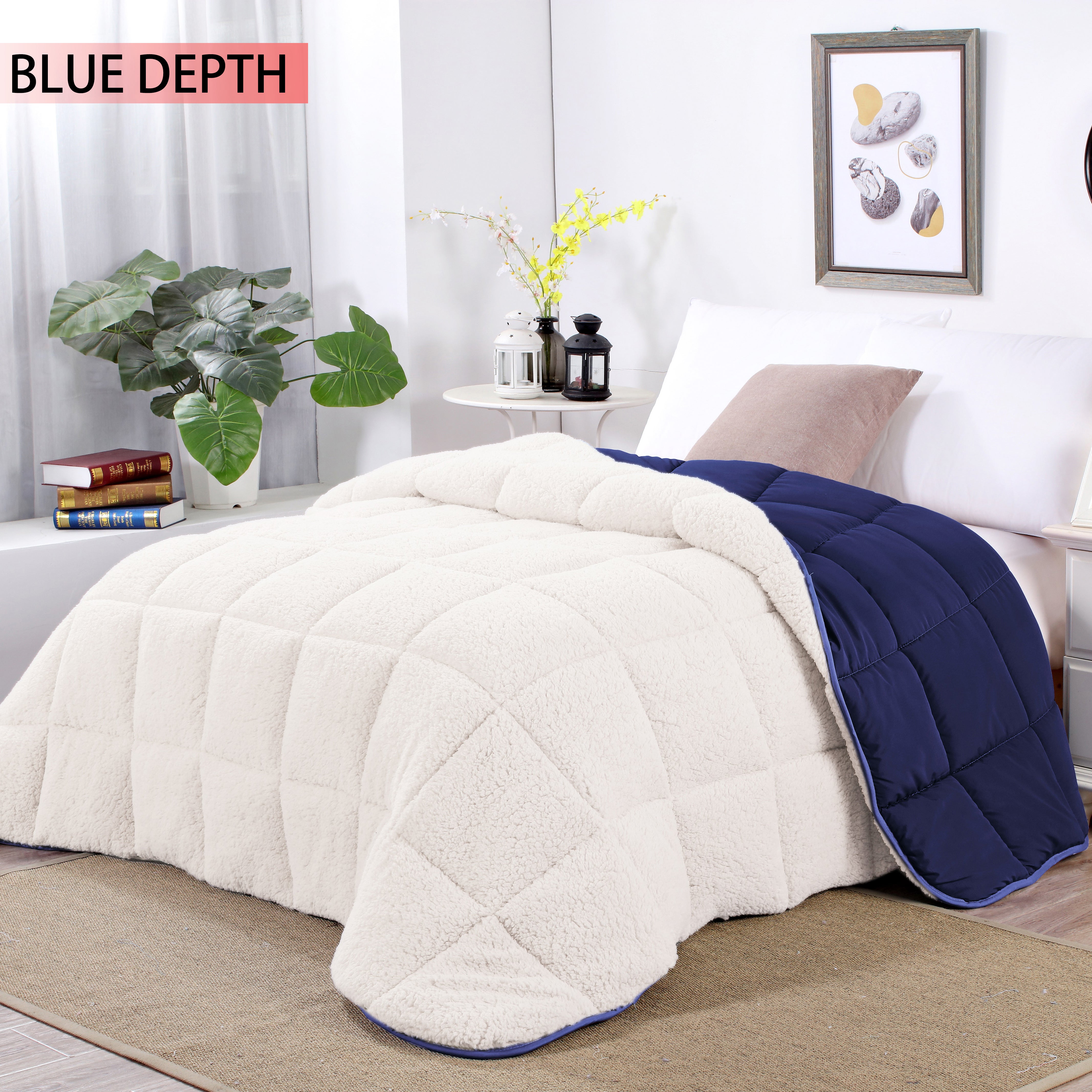 Buy Ramesses Sherpa Fleece Reversible Comforter Set - MyDeal