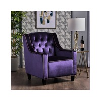 Milan Two Tone Tufted Plum New Velvet Club Armchair