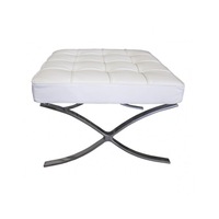 White Barcelona Ottoman - Classic Version - Replica
