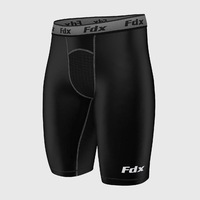 Fdx Men's BaseMax Grey Compression Shorts Skin Tight Gym Pants