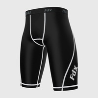 Fdx Men's Black / White Compression Shorts Skin Tight Gym Pants