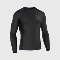 Fdx Recoil Blue Men's Long Sleeve Base Layer All Season Compression Top