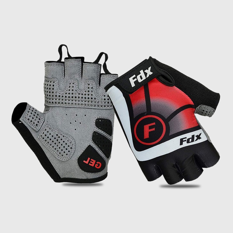 Buy Fdx Signature Red Gel Padded Short Finger Summer Cycling Gloves