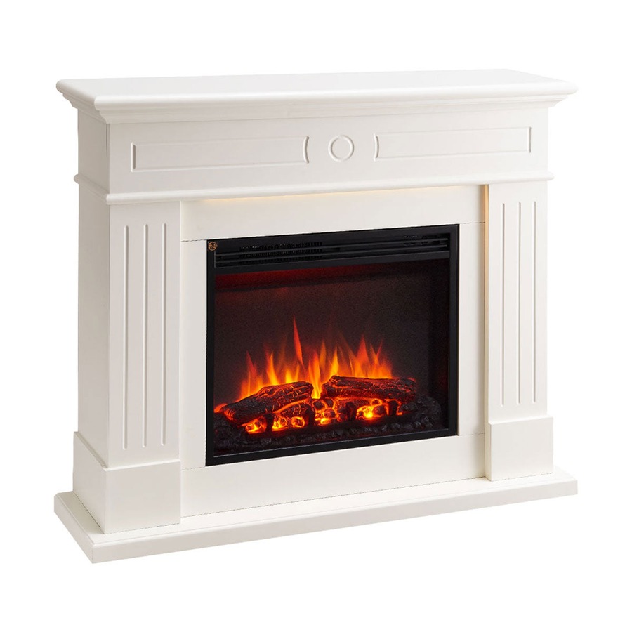 Aura 2000W Electric Fireplace Heater White Mantel Suite