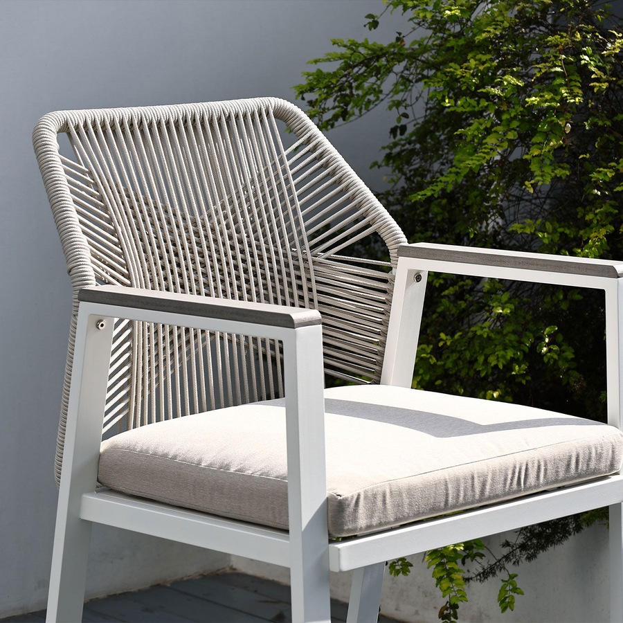 Brighton White Aluminium 5-Piece Outdoor Bar Table & Stool Set