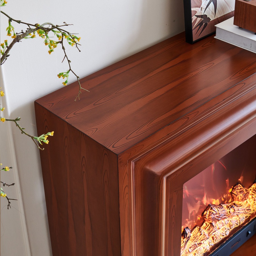 Emerald Electric Fireplace Heater Brown Mantel Suite - Smartphone Control