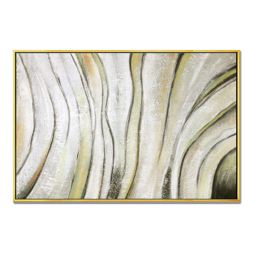 Framed Oil Painting Hand Painted Abstract Modern Canvas - Flows (120cm x 80cm)