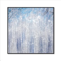 Framed Oil Painting Hand Painted Abstract Modern Canvas - Cerulean Forest (100cm x 100cm)
