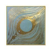 Framed Oil Painting Hand Painted Abstract Modern Canvas - Feathery (100cm x 100cm)