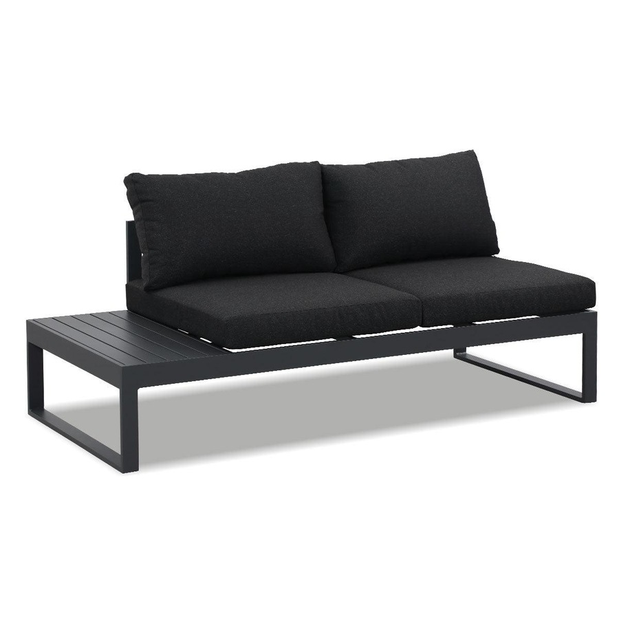 Hampton Charcoal Aluminium Sofa Lounge Set - Charcoal Grey Cushion