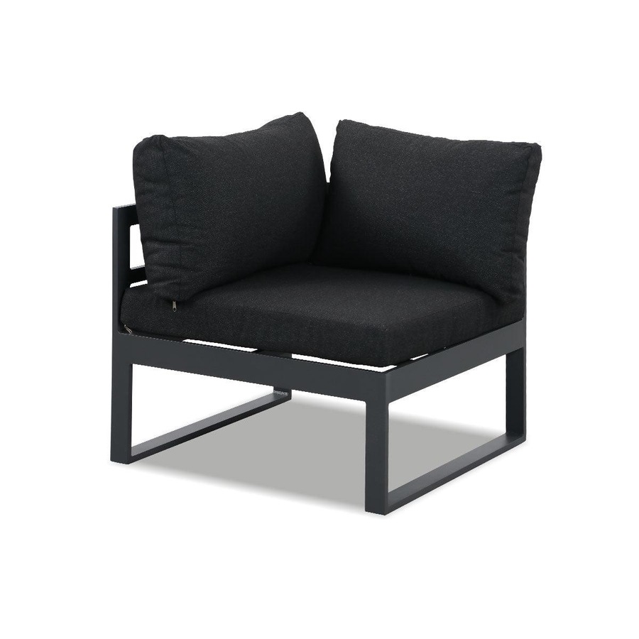 Hampton Charcoal Aluminium Sofa Lounge Set - Charcoal Grey Cushion