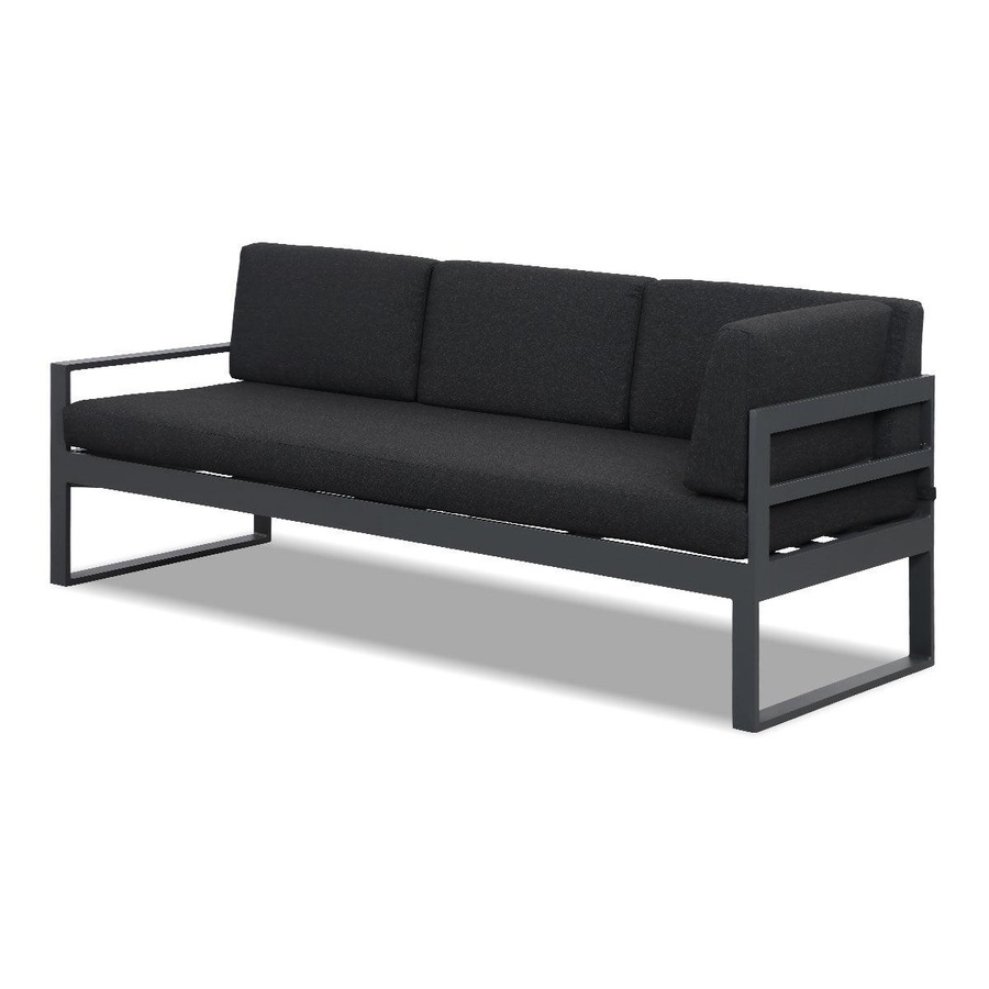 Milano Charcoal Aluminium Sofa Lounge Set - Dark Grey Cushion