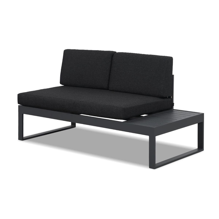 Milano Charcoal Aluminium Sofa Lounge Set - Dark Grey Cushion