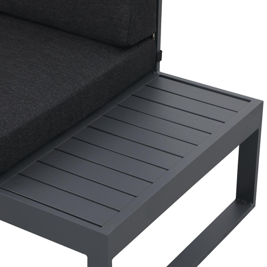 Milano Charcoal Aluminium Sofa Lounge Set - Dark Grey Cushion