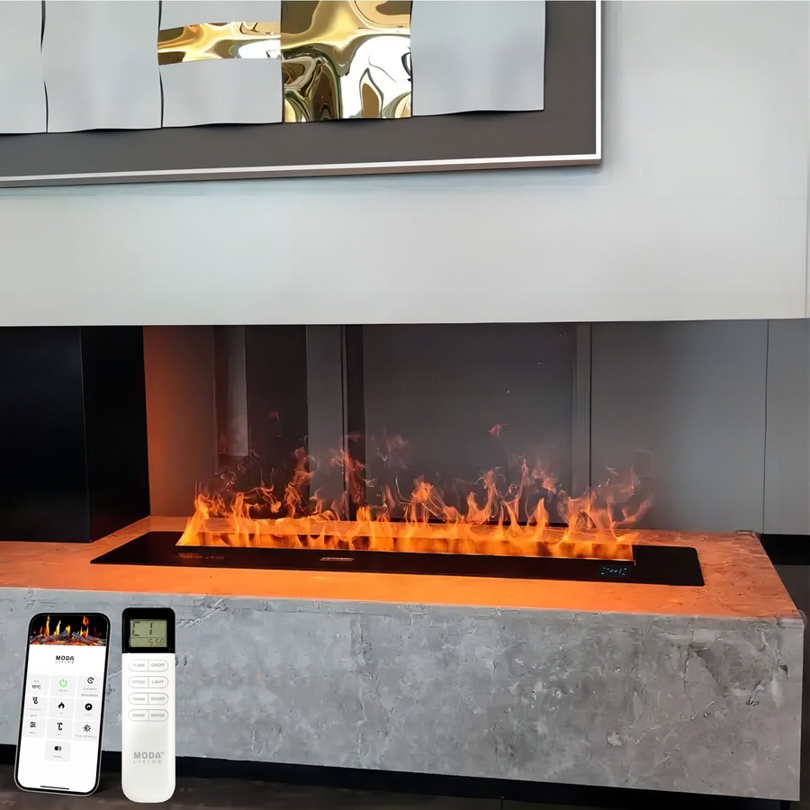 Mistline 100cm Water Vapour Electric Fireplace – Smartphone Control
