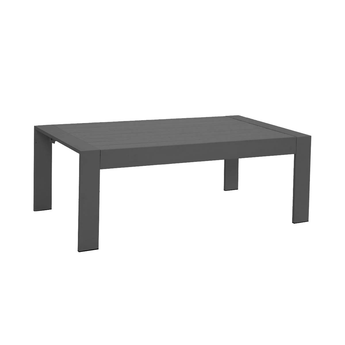 Paris Charcoal Aluminium Outdoor Coffee Table with faux wood Top (100x50cm)