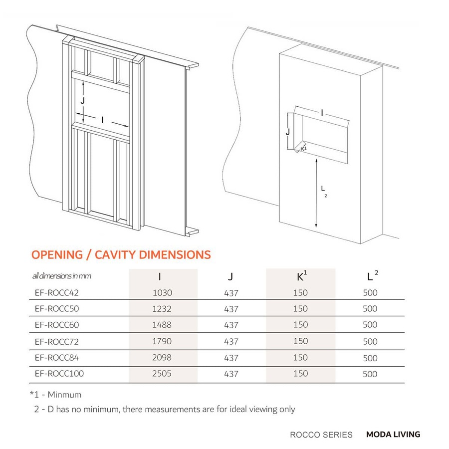 Rocco 1500W 72 inch Recessed / Wall Mounted Electric Fireplace