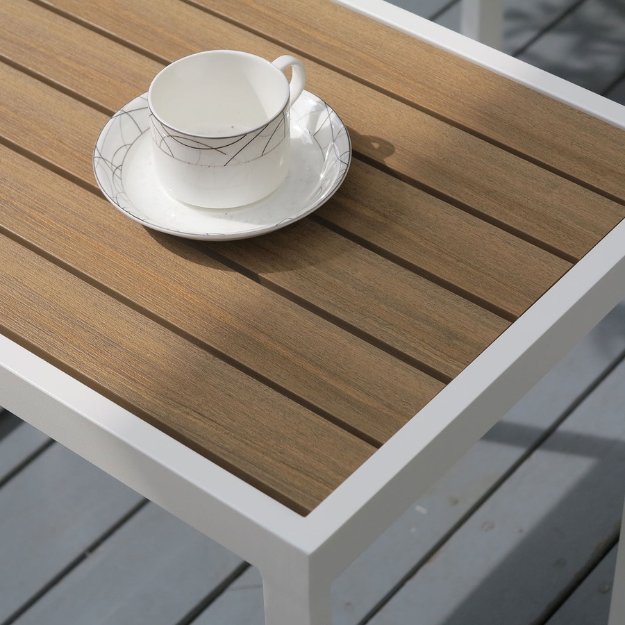 Sunbury 5-Piece White Outdoor Armchair Furniture Sofa Set with Stools & Table