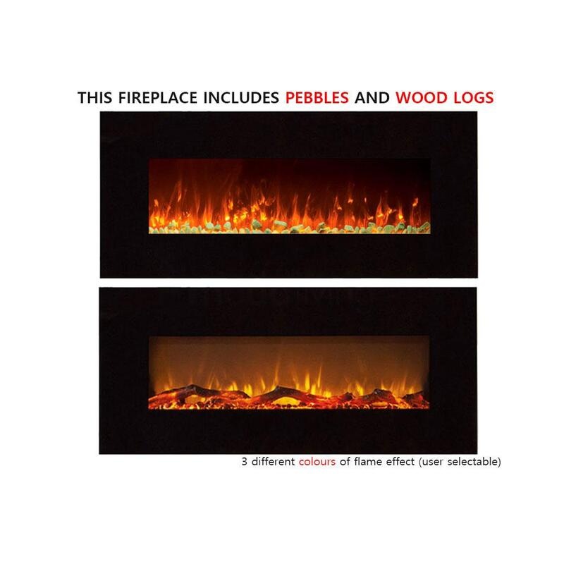 2 In 1 Wilton 1500w 50 Inch Black Wall Mounted Electric Fireplace Woodlogs Pebbles Fireplaces 9353729001065 - Best Wall Mounted Electric Fireplace Australia 2 In 1 Wilton 1500w 50 Inch Black Wall Mounted Electric Fireplace Woodlogs Pebbles Fireplaces 9353729001065 - Best Wall Mounted Electric Fireplace Australia