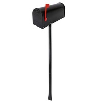 Free Standing Letterbox Mailbox Black US Style Vintage Mail Letter Box + Stand